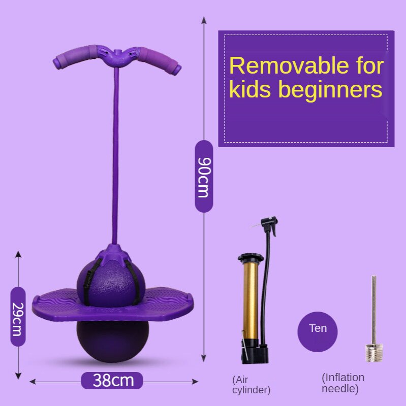 Bouncing Ball With Handle Jumping Hopper Ball Toy Large Elasticity And Strong Bearing Capacity For Adults Kids: YJ58-purpleA