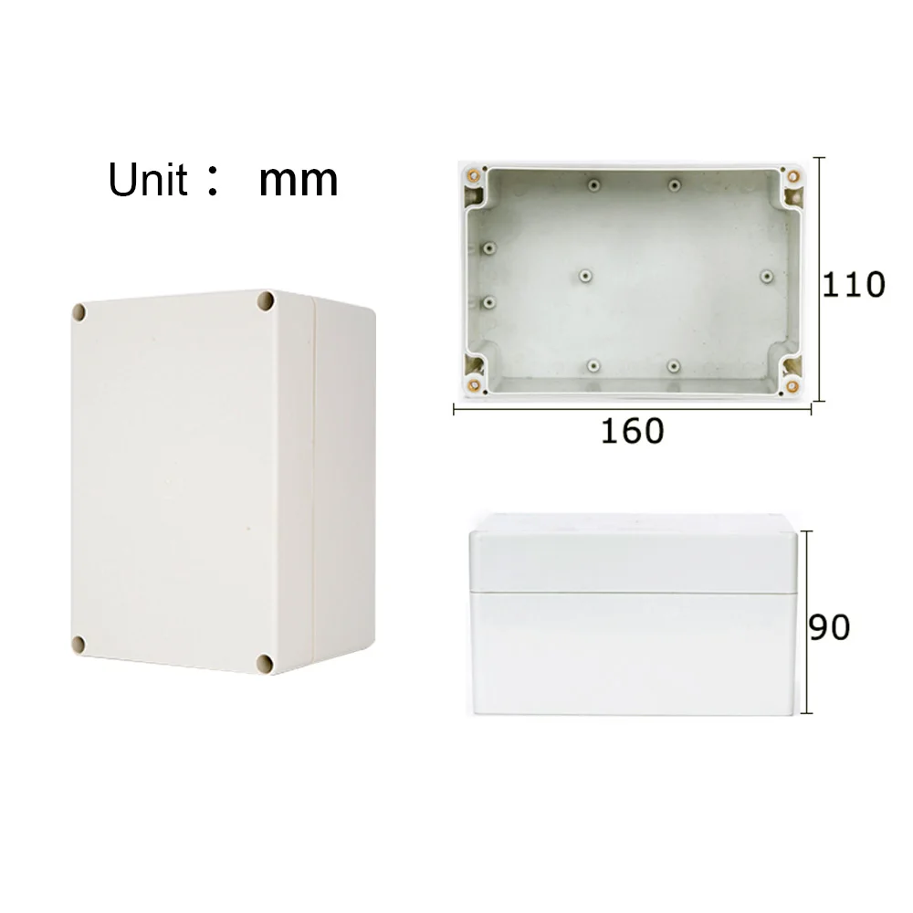 Caja ABS de conexiones para proyectos electrónicos, Cable eléctrico IP67, cajas de plástico impermeables para exteriores, Kit de caja de cables sellada DIY: Plata