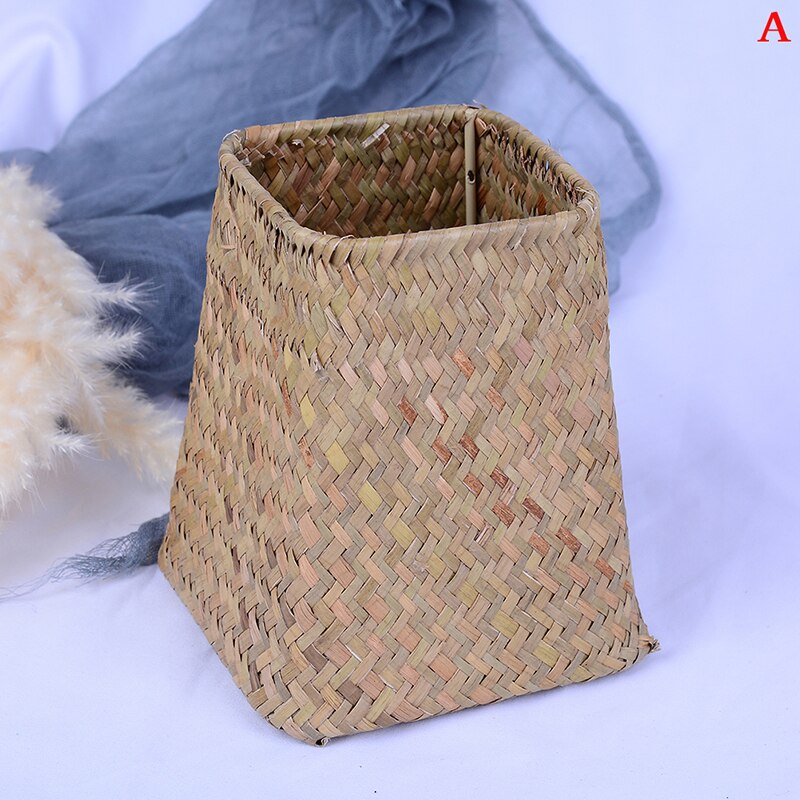 Foldable Handmade Bamboo Storage Basket Laundry Straw Patchwork Wicker Rattan Seagrass Belly Garden Flower Pot Planter Baskets