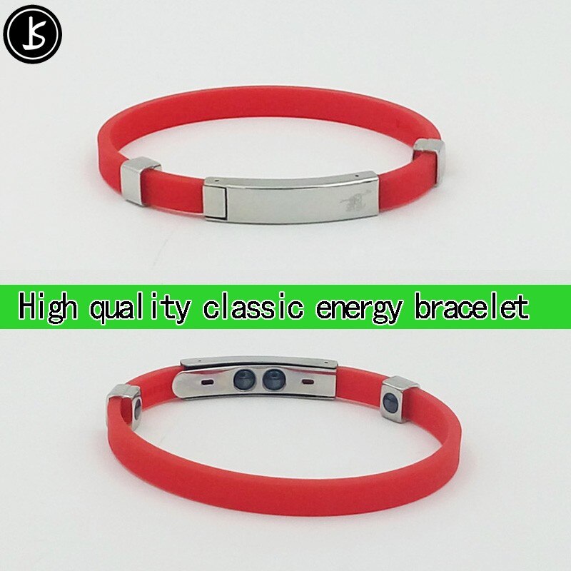 Freies verteilen edelstahl silikon klebstoff power armband mit farbe silicon gummi uhr band: red