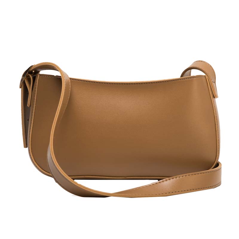 Nette Einfarbig Kleine PU Leder Schulter Taschen Für Frauen Sommer Einfache Handtaschen und Geldbörsen Weibliche Reise lässig Totes: Braun