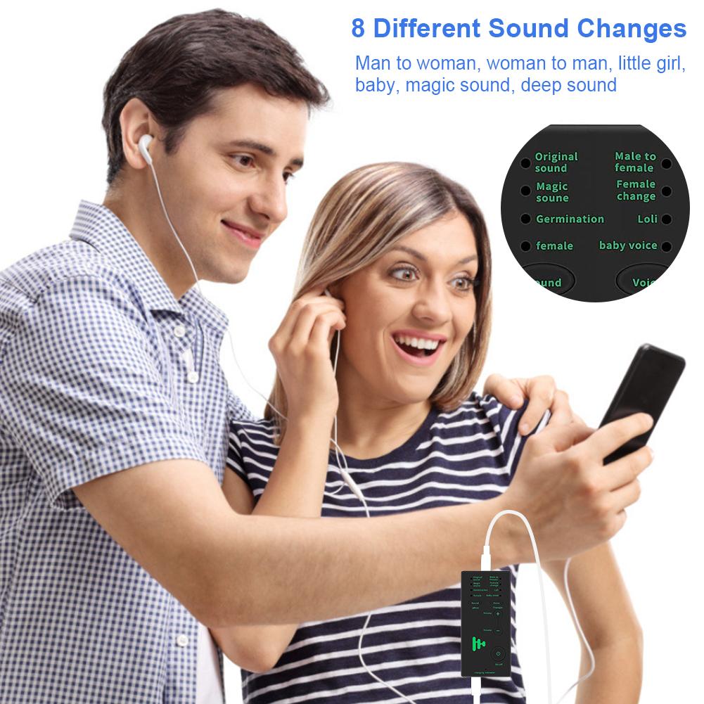 Voice Changer Adapter Device 7 Different Sound Changes Microphone Disguiser Phone Microphone Voice Changer for iPad iphone
