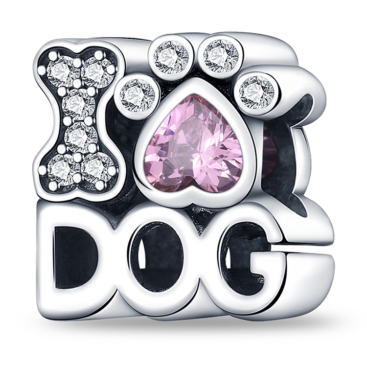 925 Sterling Silver Katt Hund Husdjur Djur Tassavtryck Serie Berlocker Pärlor Passar Originala Armband S925 DIY Smycken: Grön