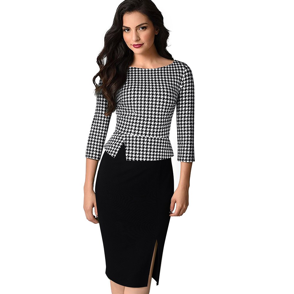 Eterna Houndstooth Formal Long Sleeve Shirt main image 1