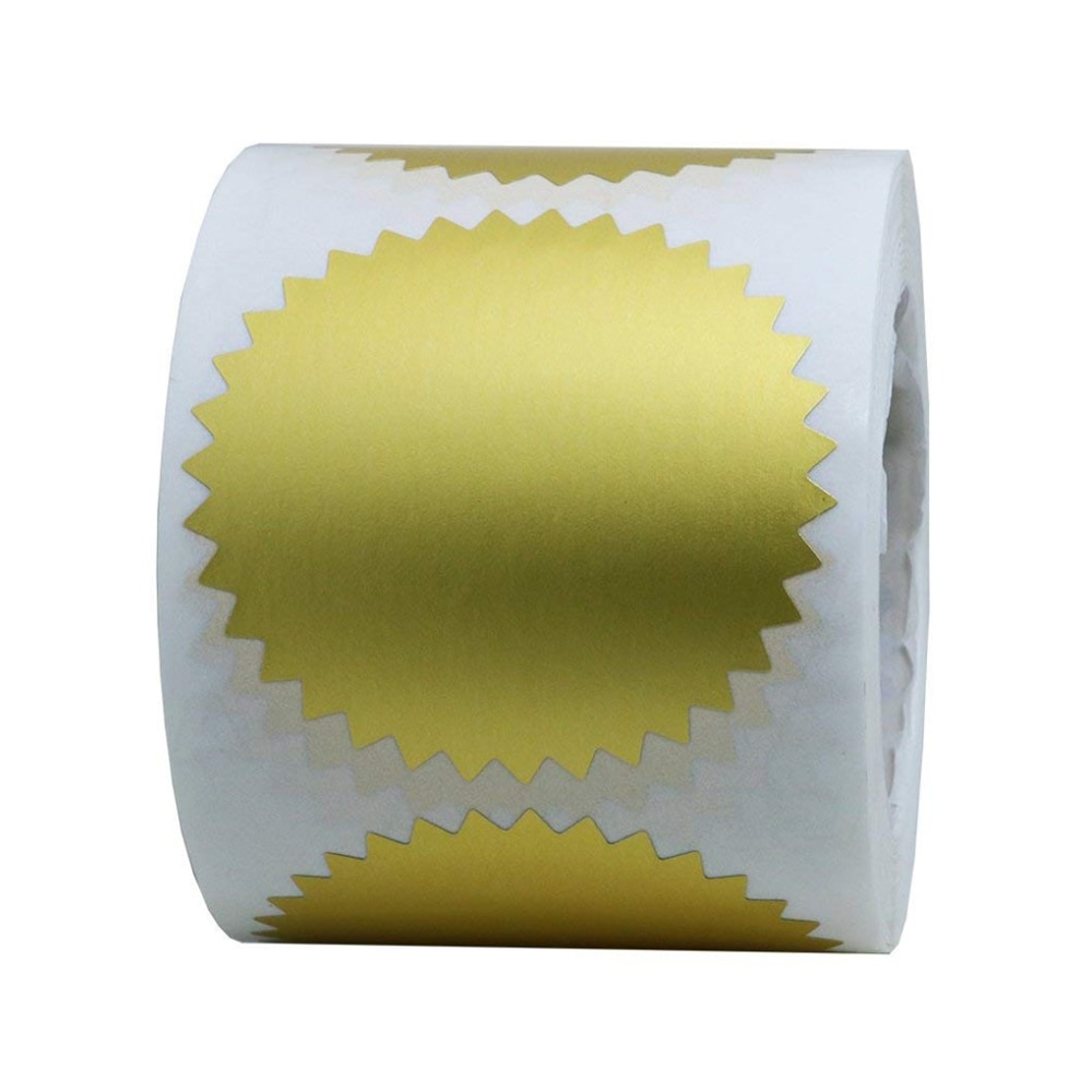 Gold Foil 2“ Award Self-Adhesive Sealing Sticker Silver Foil Certificate Label Seal Making Paper Shiny Bank Labels 500pcs