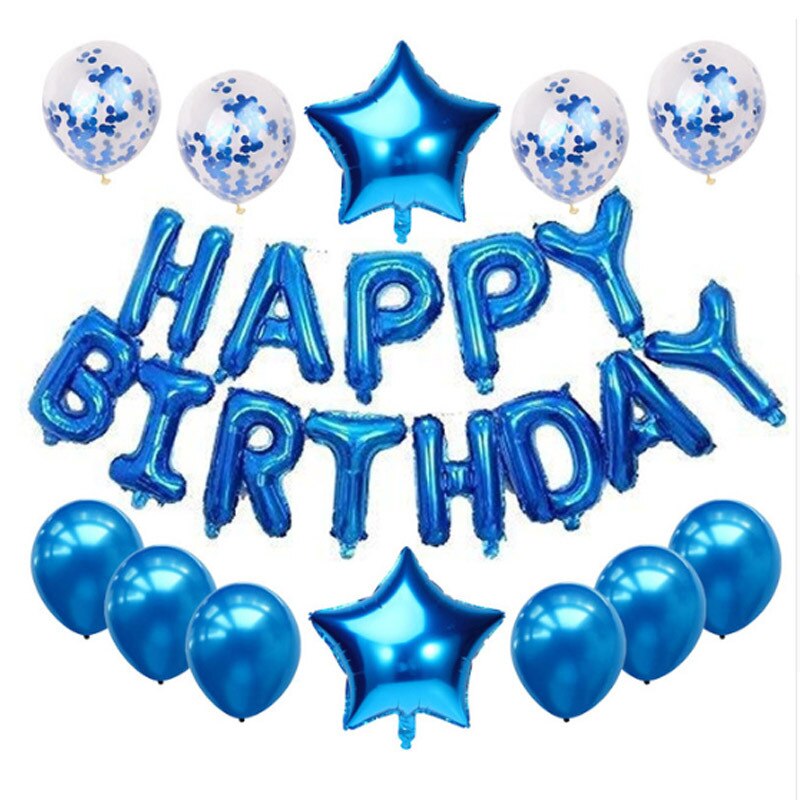 Birthday Balloons Set Foil Latex Balloons Birthday Party Decoration Kid Children Girlfriend Wife Happy Birthday Letters Supplies