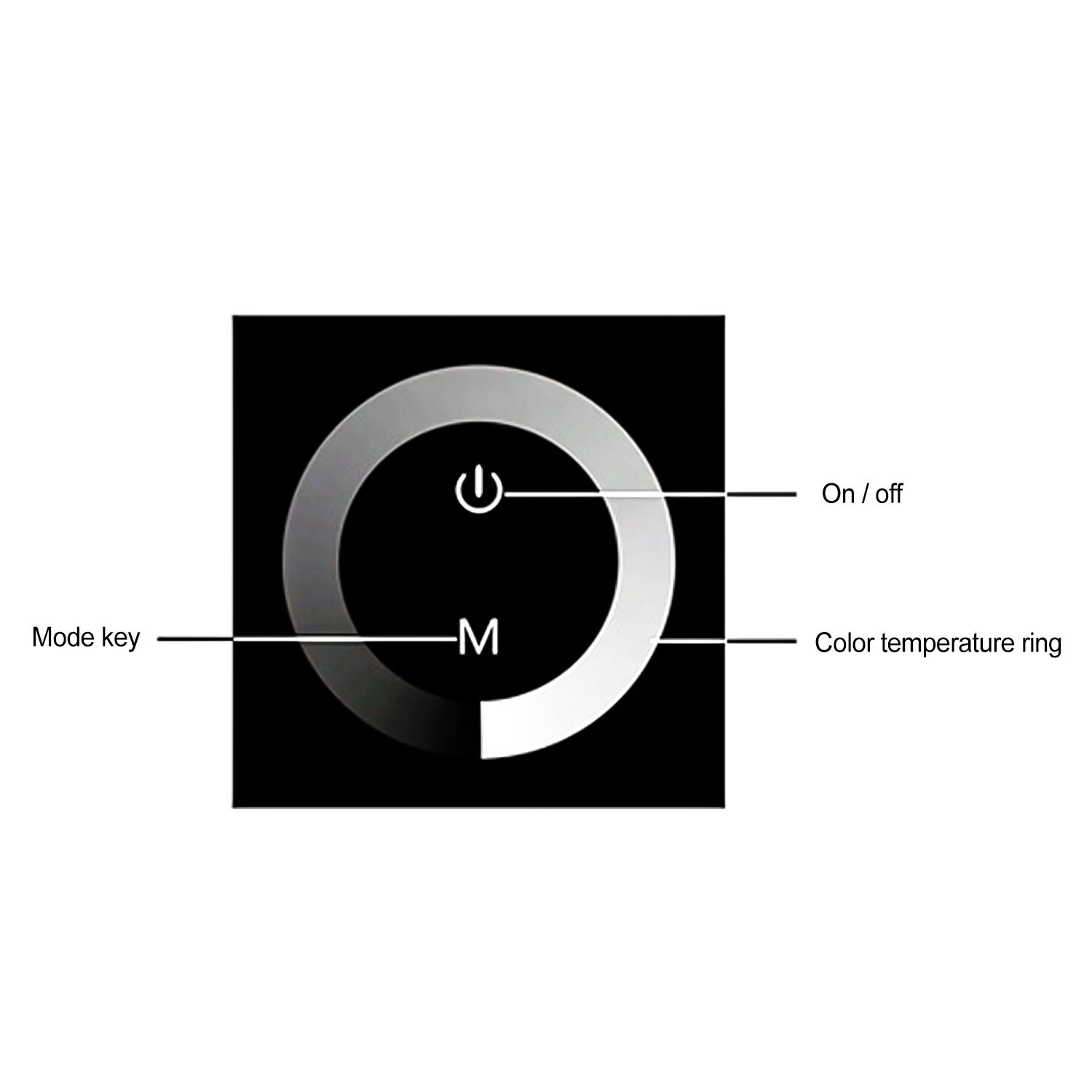 Dc 12v-24v Touch Panel Led Lights Dimmer Smart Controller white/black Wall Mounted Switch Lights Controller Hardware