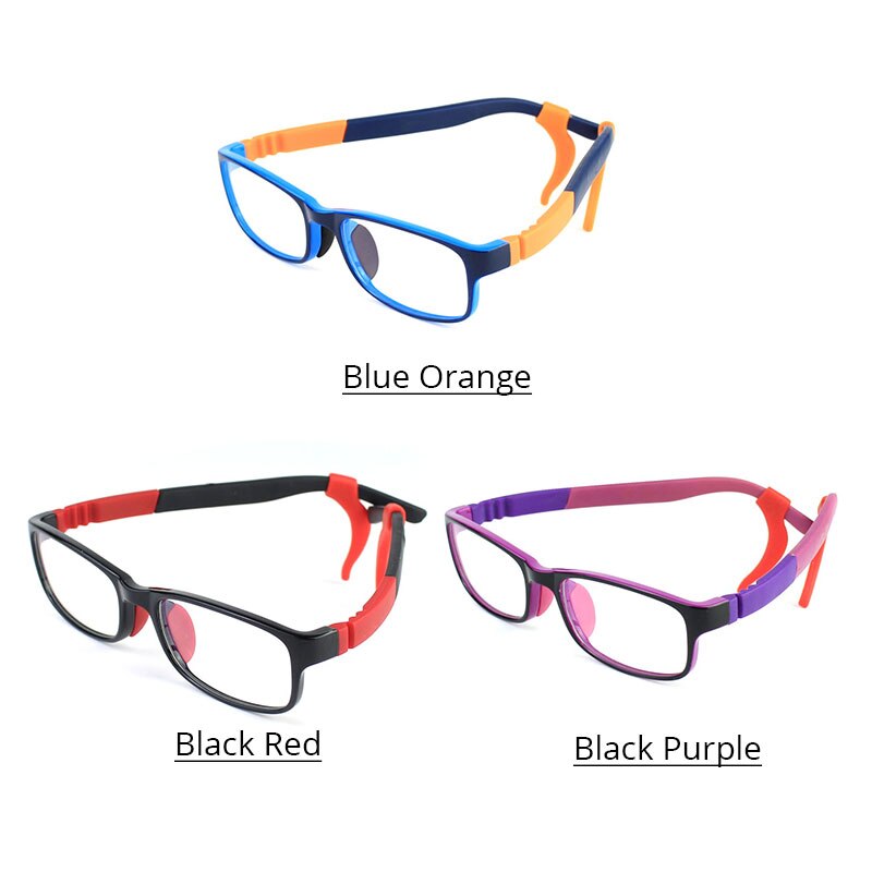Vanlook Transparante Kid Computer Bril Voor Kinderen Anti Blue Ray Brilmontuur Oculos De Grau Brillen Silicone: BlueBlackBPurple
