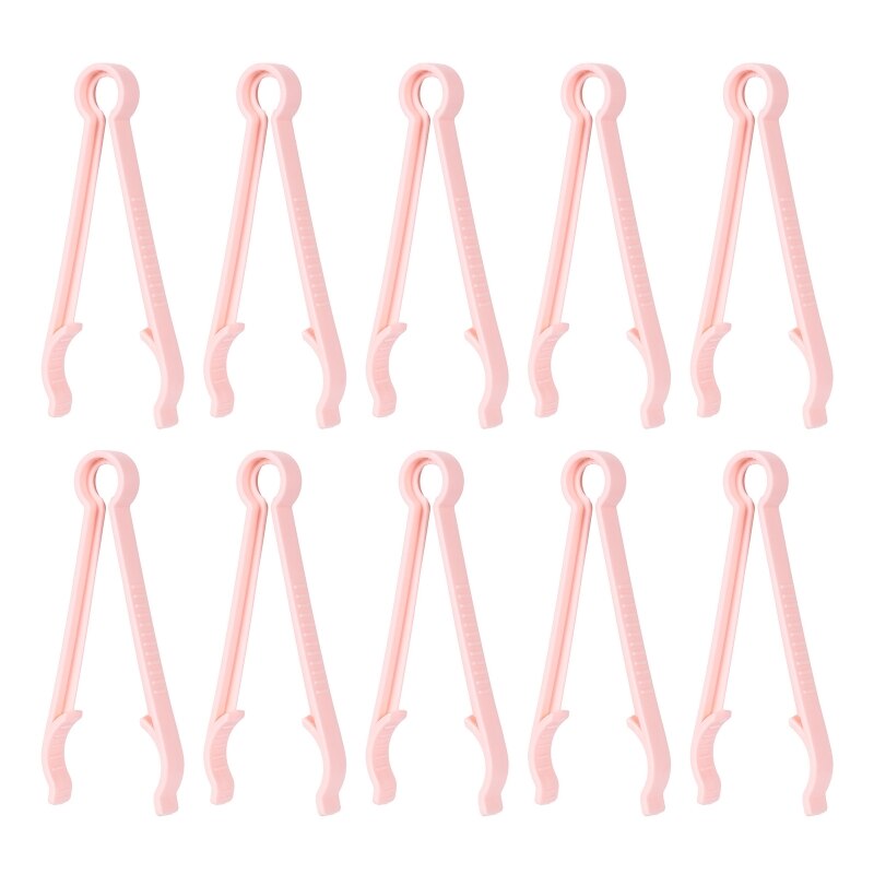 Soporte de seguridad para biberones de bebé, pinzas para biberones calientes para lactancia, pinzas de plástico antideslizantes duraderas, 10 piezas: Pink
