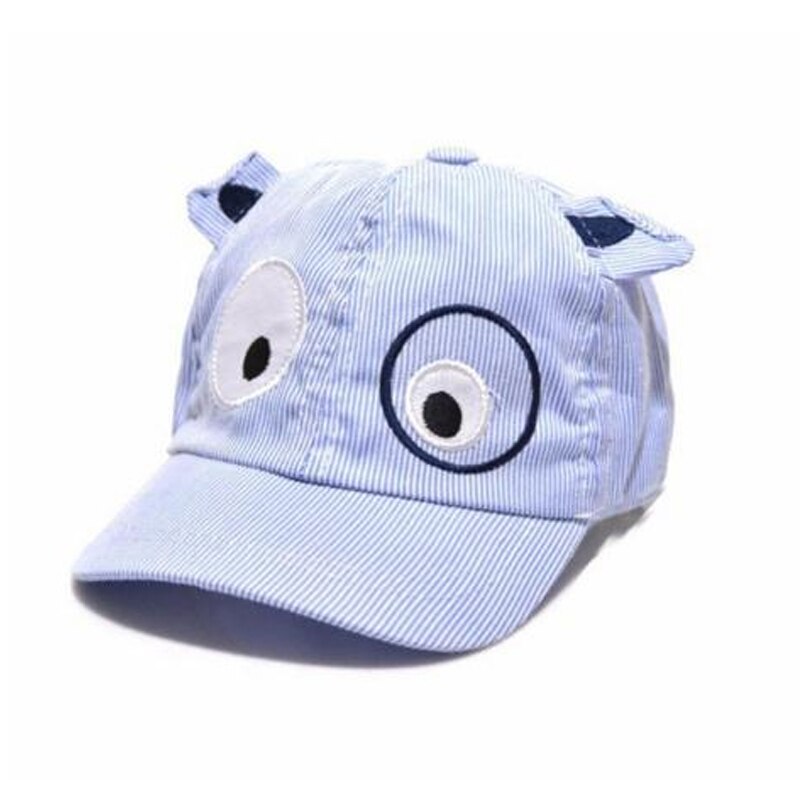 Tecknad baby baseball keps sommar nyfödd bebis hatt flicka pojke kepsar barn spädbarn bomull barn keps småbarn solhatt barn: Blå