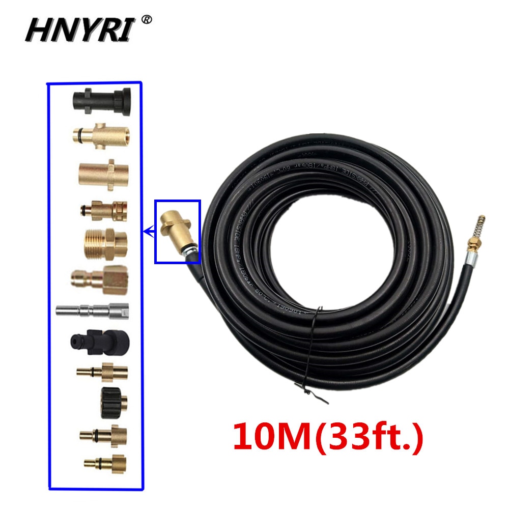 Hnyri 10m 33ft.  vattenrengöringsslang avloppsrör för karcher/lavor/interskol/huter/nilfisk/elitech rengöringstryckmaskin