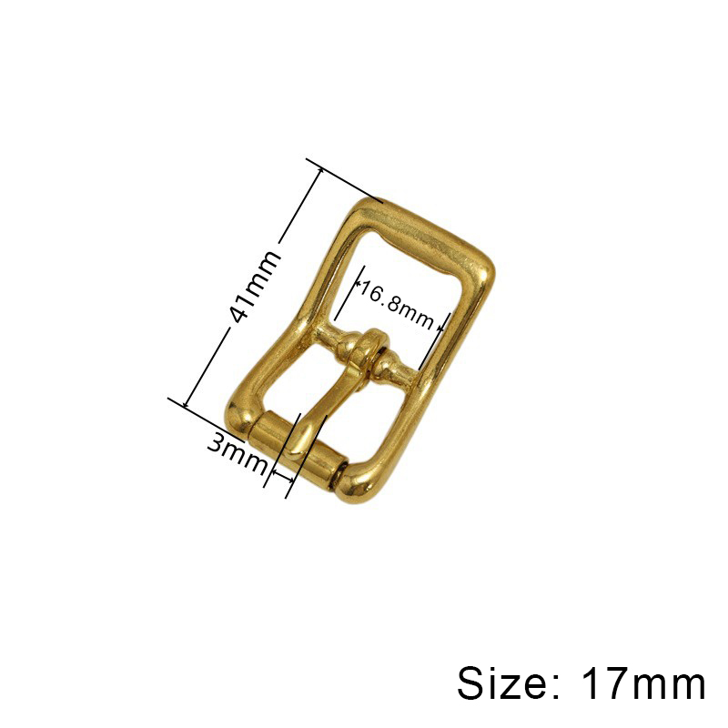 Brass Roller Belt Buckle Adjustable Tri-glide Pin Buckle Leather Craft Bag Strap Parts Horse Bridle Halter Harness Accessories: Gold