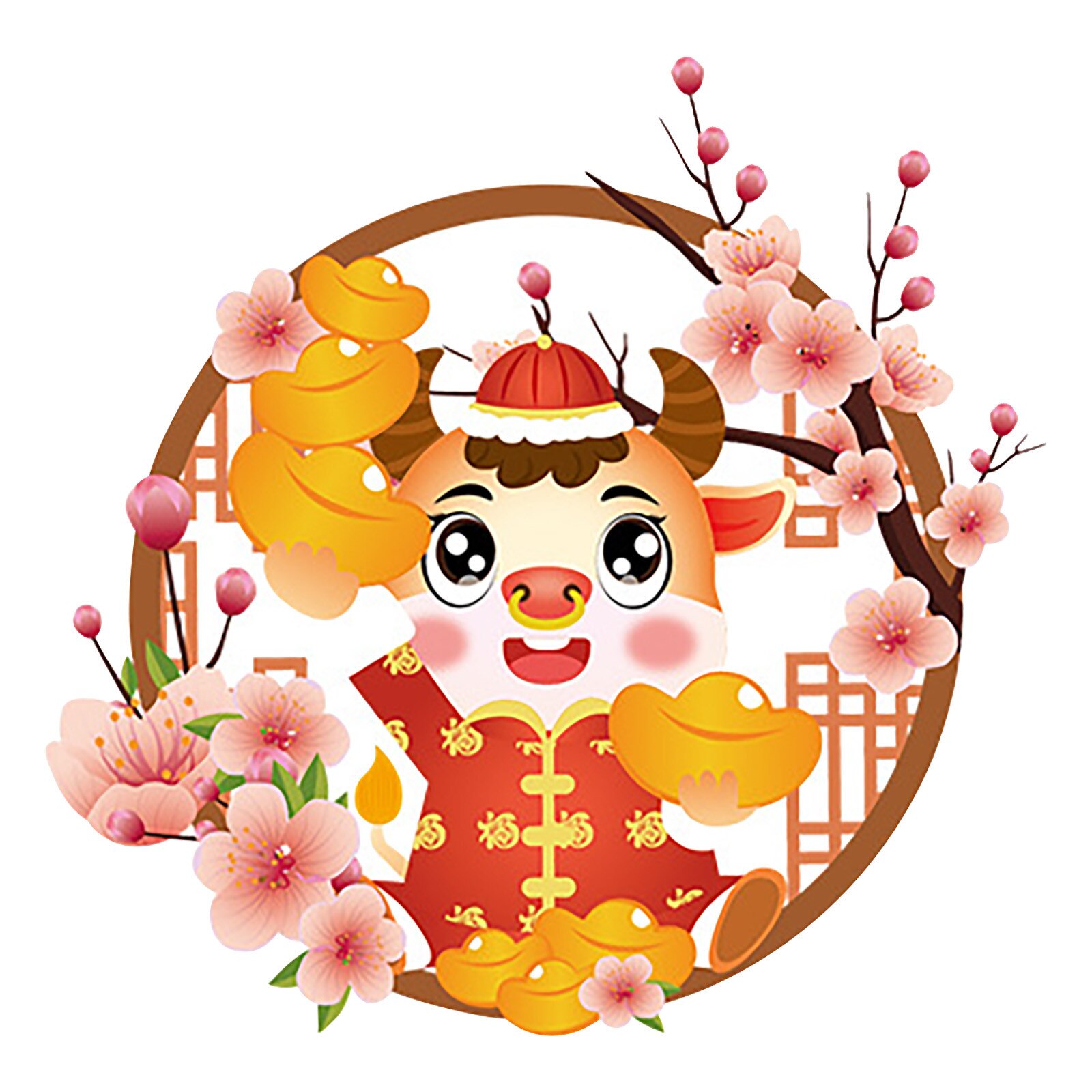 Happy Year Chinese Wall Decals Removable Home Decor Window Glass Stickers Chinese Festival Decorations Pegatinas: A