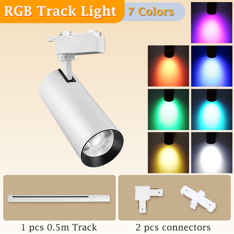 Rgb-railverlichting met led's in 7 kleuren, podiumverlichting, armatuur, plafondspot met 220v rails, led-spots, neonbar, ktv-topdecoratie, railverlichting: Donkerrood