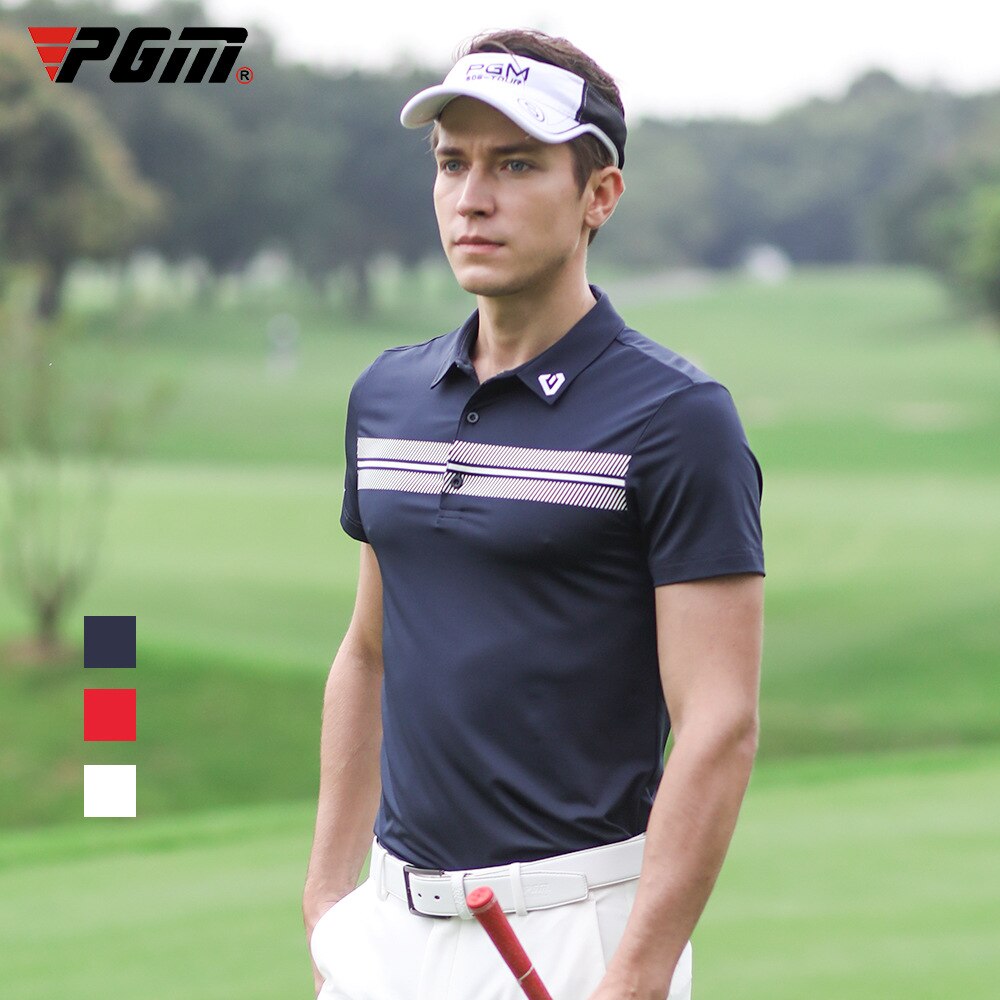 Golf T-shirt Pgm Mannen Shirts Zomer Ademend Elastische Korte Mouwen Uniformen Sneldrogende Golf Kleding Maat M-XXL