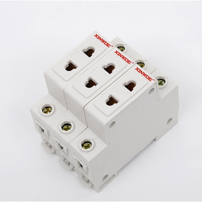 AC30 SERIES Single Phase US EU 2 Pin Plug 35mm Din Rail Mount Modular socket 10-16A 250V AC