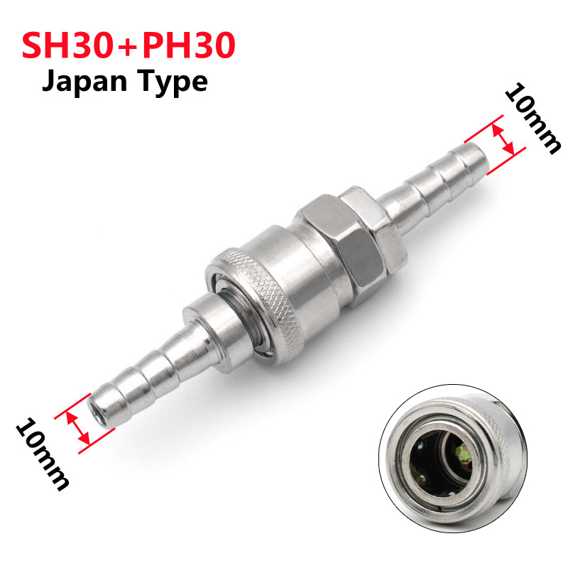Manguera neumática de 6, 8, 10mm, estándar europeo, UE, Japón, tipo C, conector de liberación rápida, acoplador de manguera para compresor de aire: Marrón