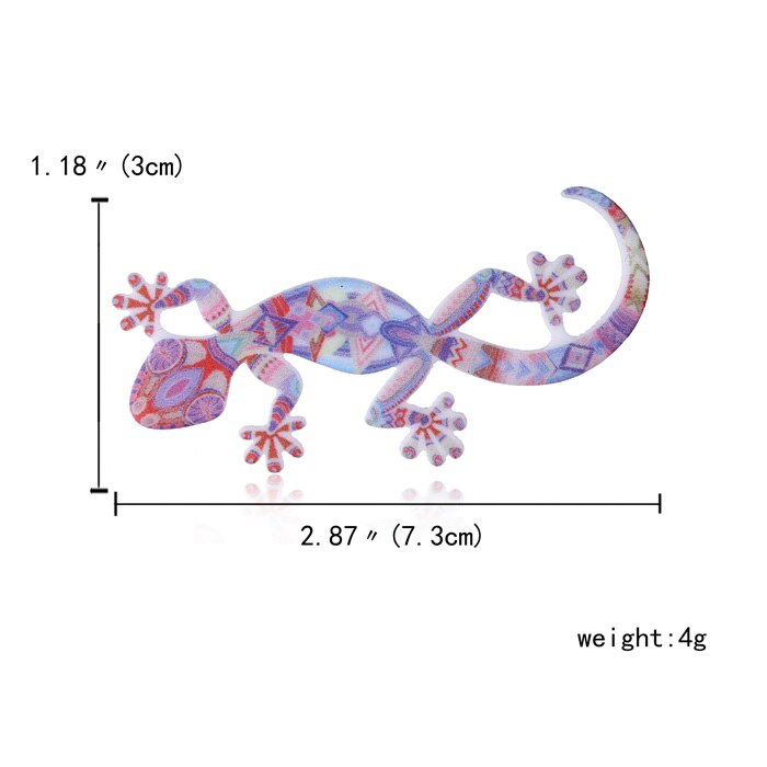 Acrylic Printing Brooch Owl Lizard Gecko Seahorse Dragon Brooches Cute Brooch Animal Jewelry For Women Best Special: 4