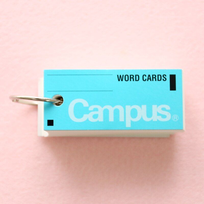 stationery Japanese Portable Campus words Cards Notebook leaflet hoop mini blank notebook pocket book c922: Blue