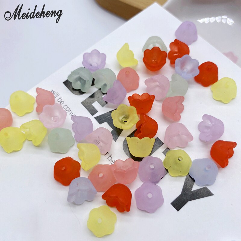 Acrylic Petal Frosted Transparent Flower Beads for Jewelry DIY Making DIY hairpin Earrings Handmade Craft Accessories