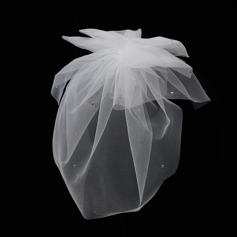 Short Face Bridal Veil Rhinestones Crystal Wedding Veils For Evening Dress Women Girl Party Hair Accessories Bride Jewelry