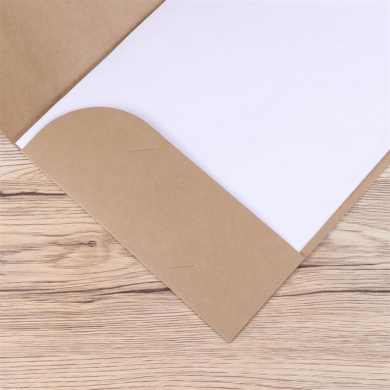 20pcs A4 Kraft Paper File Folder Document Paper Organizer Storage Holder School Office Stationery Supplies
