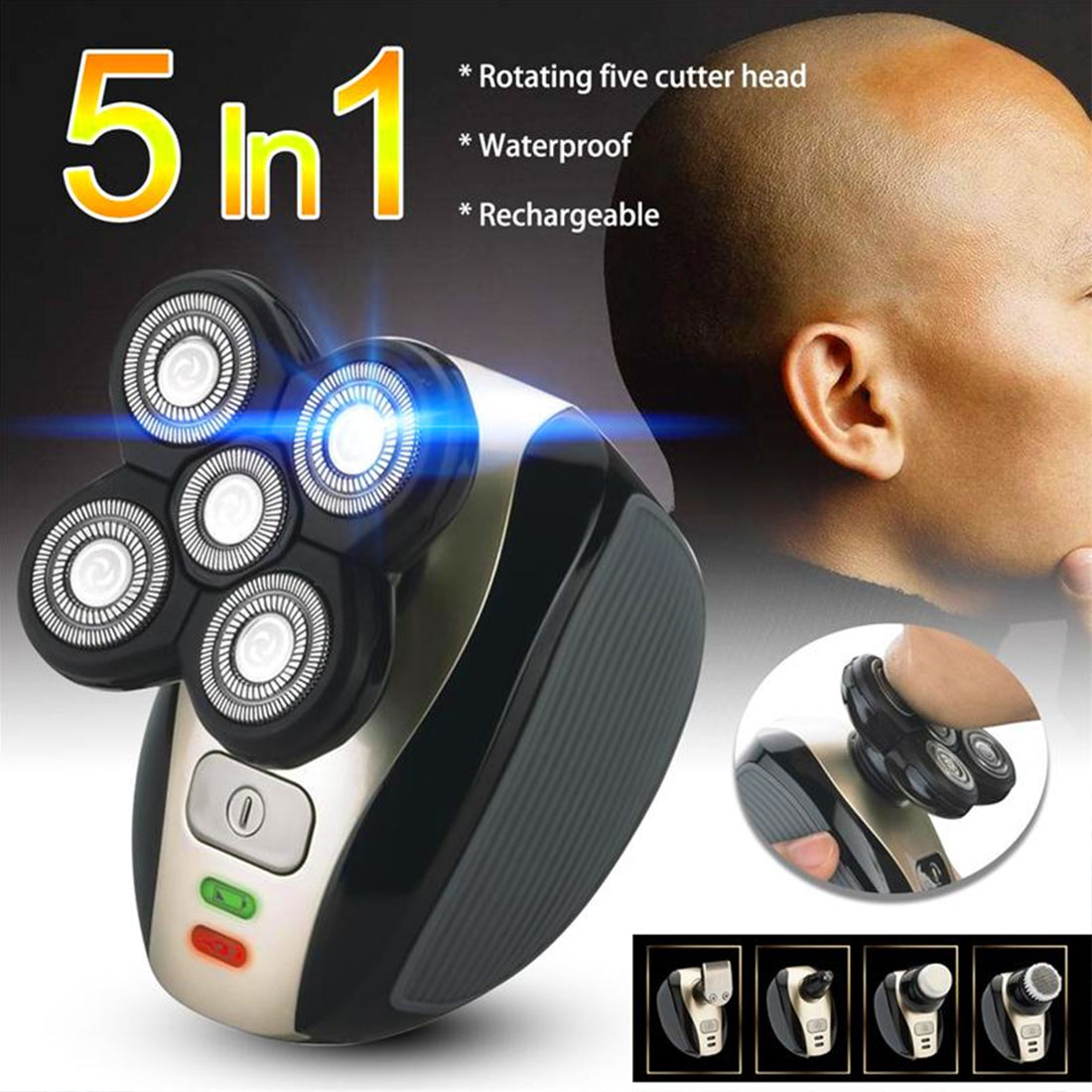 Multifunctional Grooming kit Electric Shaver Wet Dry For Men Electric Razor Rechargeable Bald Head Shaving