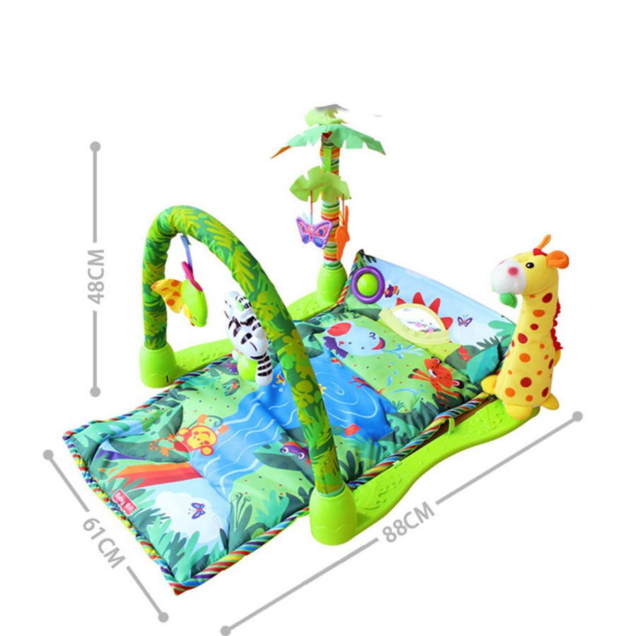 [Grappige] 100% Veilig Delicate Muziek Sound Farm Animal Giraffe Baby Spelen Mat Tapijt Activiteit Bos Speelkleed Gym speelgoed Spel Mat