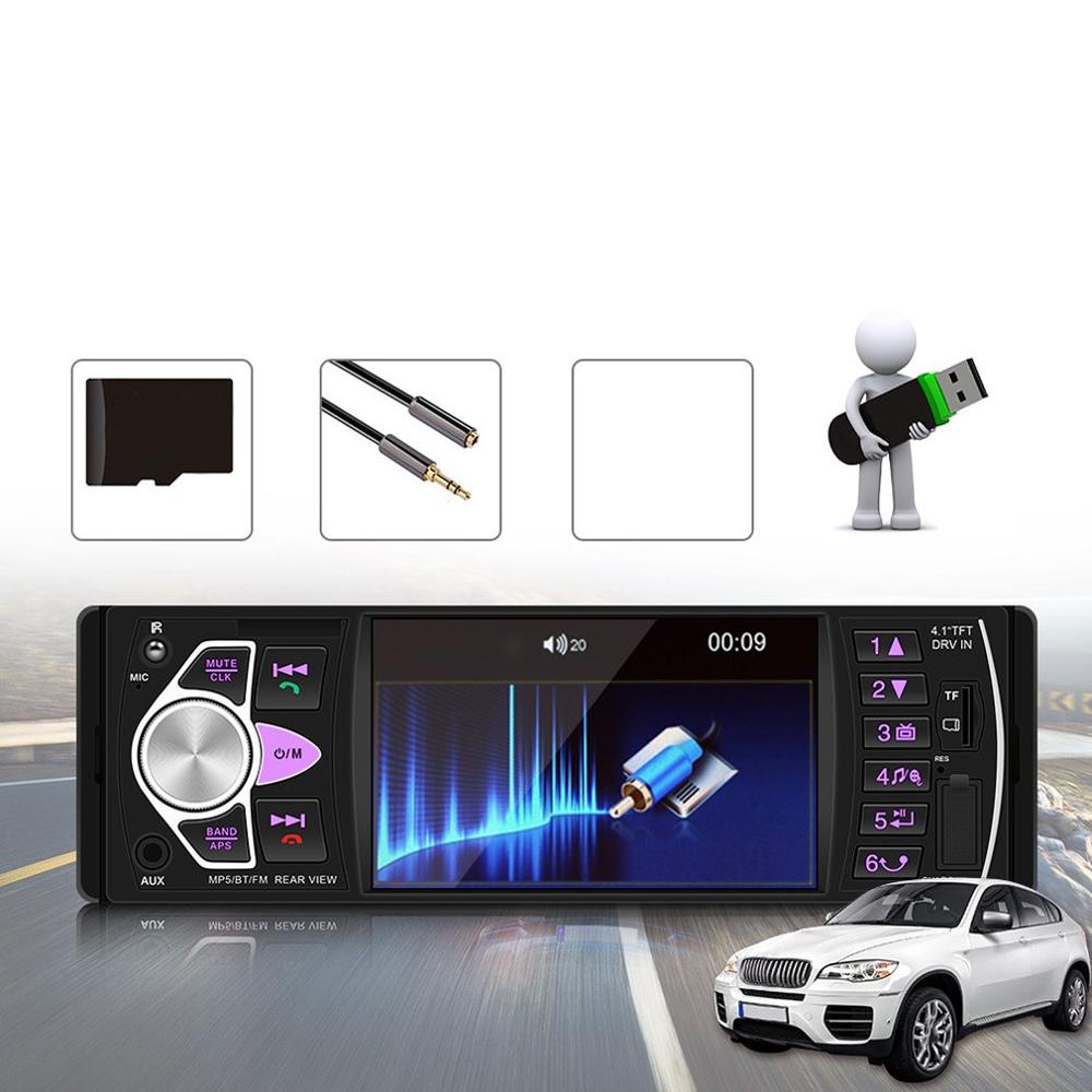 4022D 4,1 "1 Din coche Radio Audio estéreo USB AUX FM manos libres para el coche MP5 Tarjeta de jugador U disco Radio invertir reproductor de Radio
