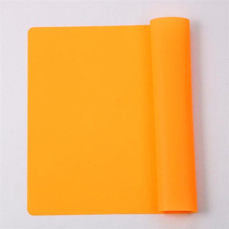 Silicone Mat Baking Liner Oven Mat Heat Insulation Pad Dough Maker Pastry Kneading Rolling Dough Pad Kitchen Accessories: Orange