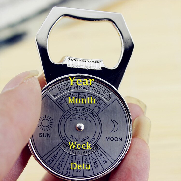 GIEMZA Jaar Kalender Opener Kompas Kalender 1 pc Magical Kalender Metal Bar Tool Bier Kurkentrekker Key Sinker
