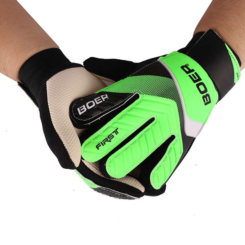 Full Finger Goalie Gloves Boys Girls Rubber Anti Slip Wrist Wrap Soccer Football Apparel Accessories For Goalkeeper: G / S