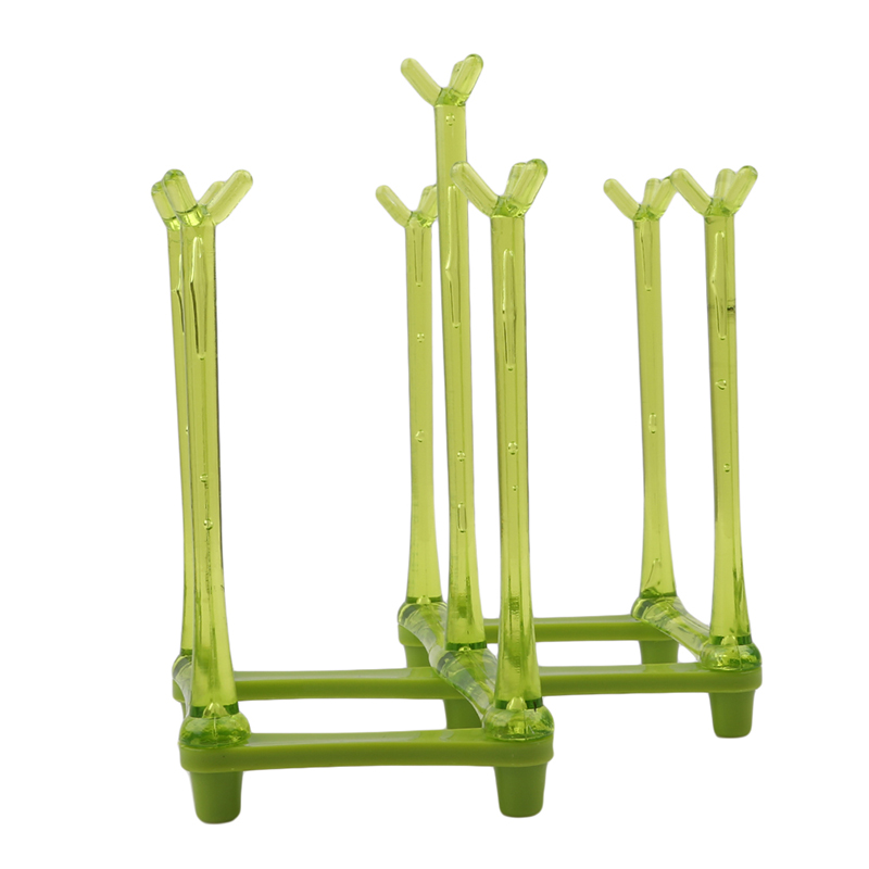 1Pc Foldable Capacity Drying Rack Cup Grass Bottle Kitchen Holder Dryer Useful Storage rack: green