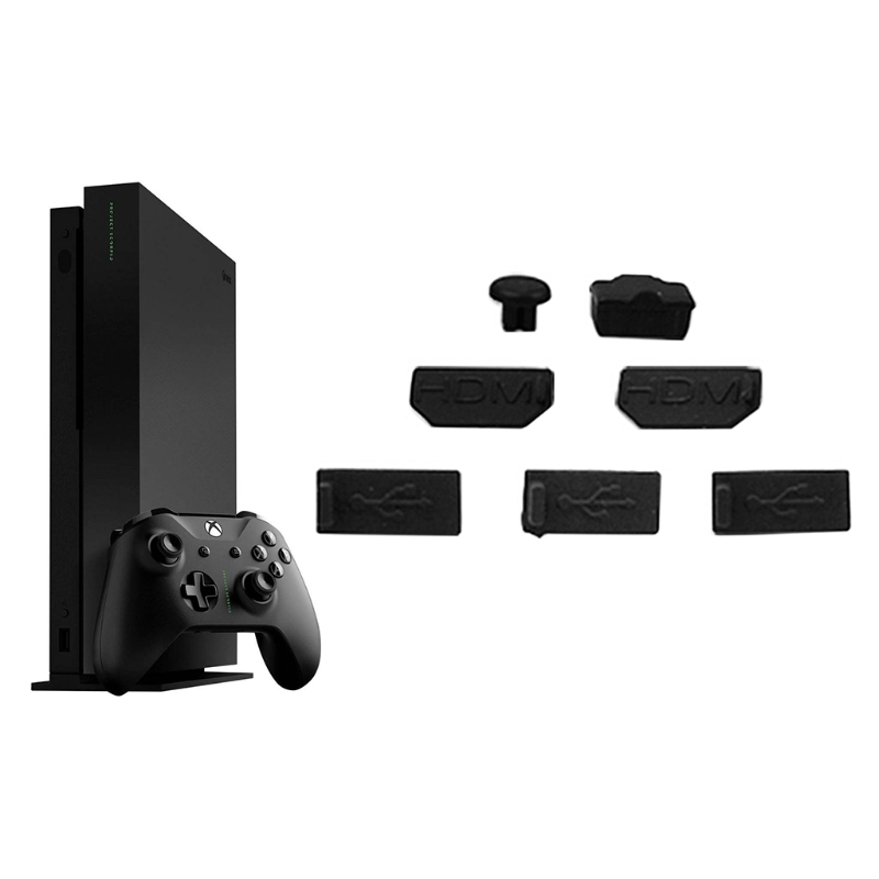 7 stücke USB HDMI Staub Stecker Abdeckung für Xbox eins X Spielen Konsole Staub nachweisen Kappe Bausätze