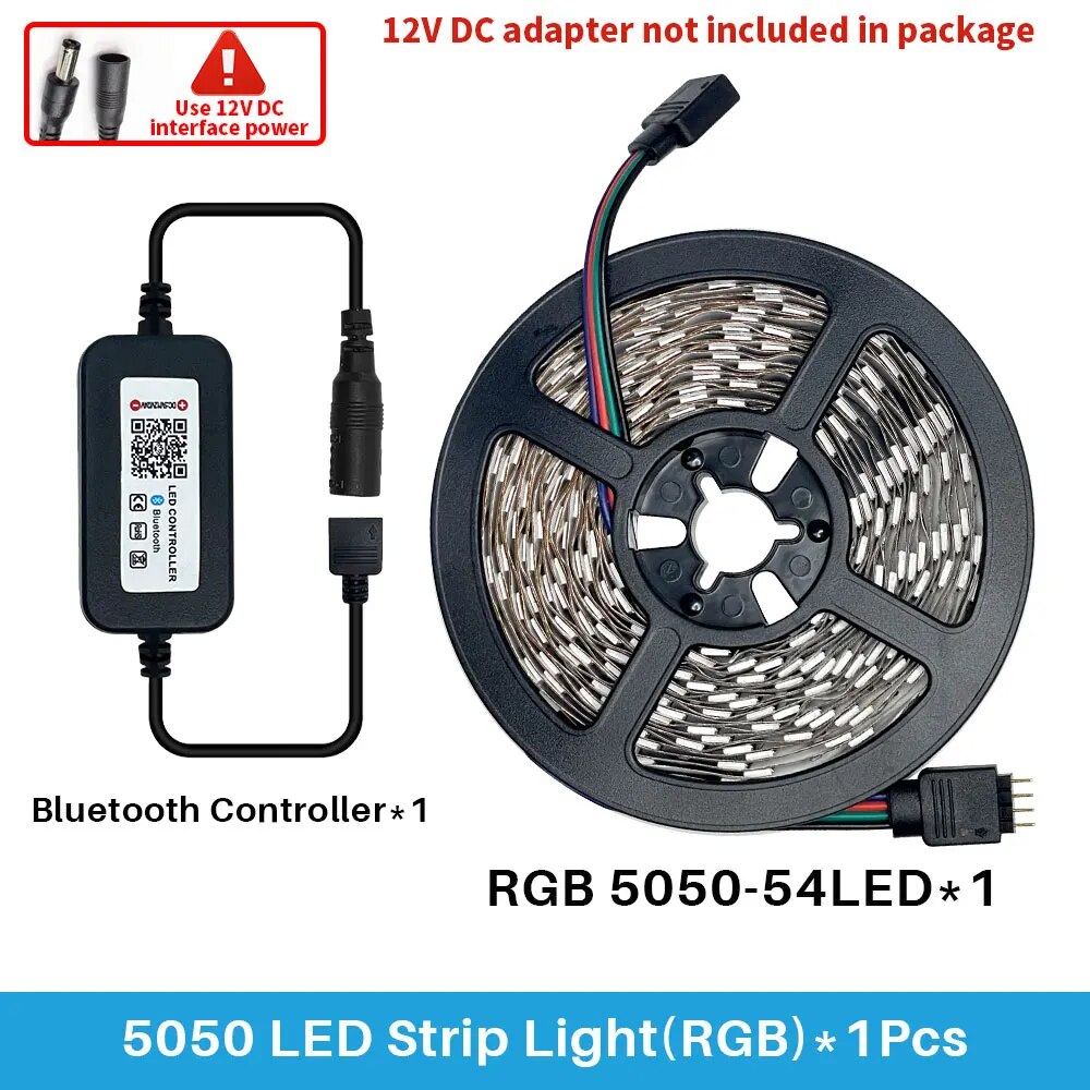 12 V LED Streifen Lichter RGB 5050 5 M 54 LEDS Bluetooth APP Steuerung Luces LED flexibel Diode Dekoration für Wohnzimmer Lampe Band: Ursprünglich Titel