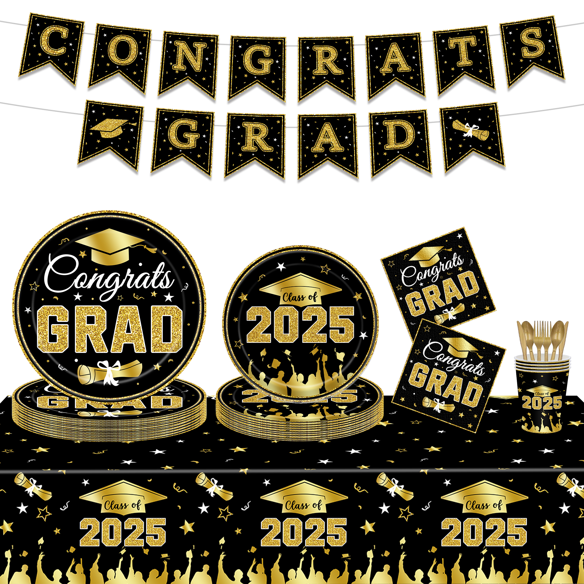 Congrats Graduation Party Tablecloth Table cover supplies Congrats Grad Tablecloth Congrats Grad Party decoration Banner