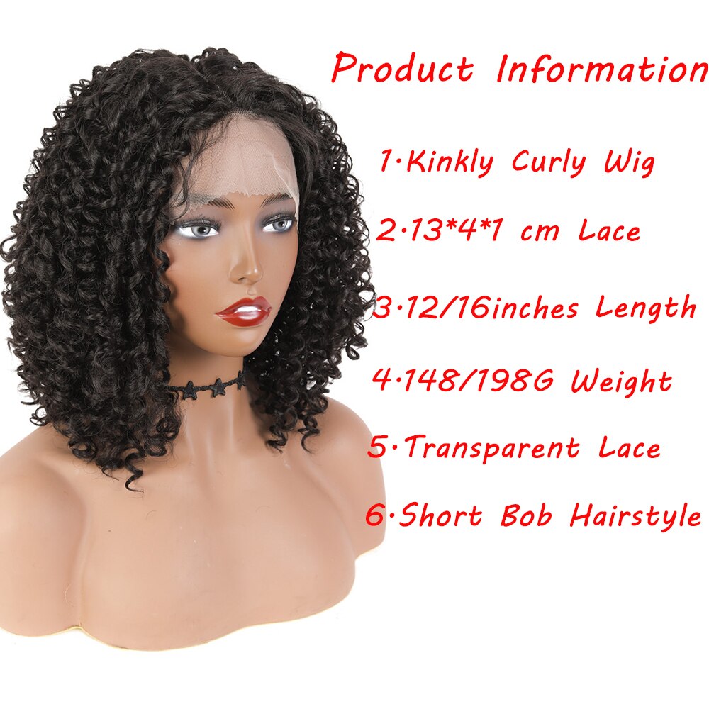 Afro Kinky Curly Lace Front Wig Natural Color SOKU Middle Part Heat Resistant Hair Synthetic Lace Front Wigs For Black Woman