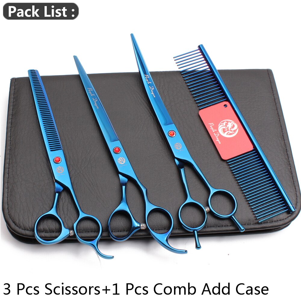 Dog Grooming Kit Purple Dragon 8" Japanese Steel Thinning Shears 3005# Dog Scissors Pet Scissors Set Add Bag Gold: 3005 Lan U4-7Y