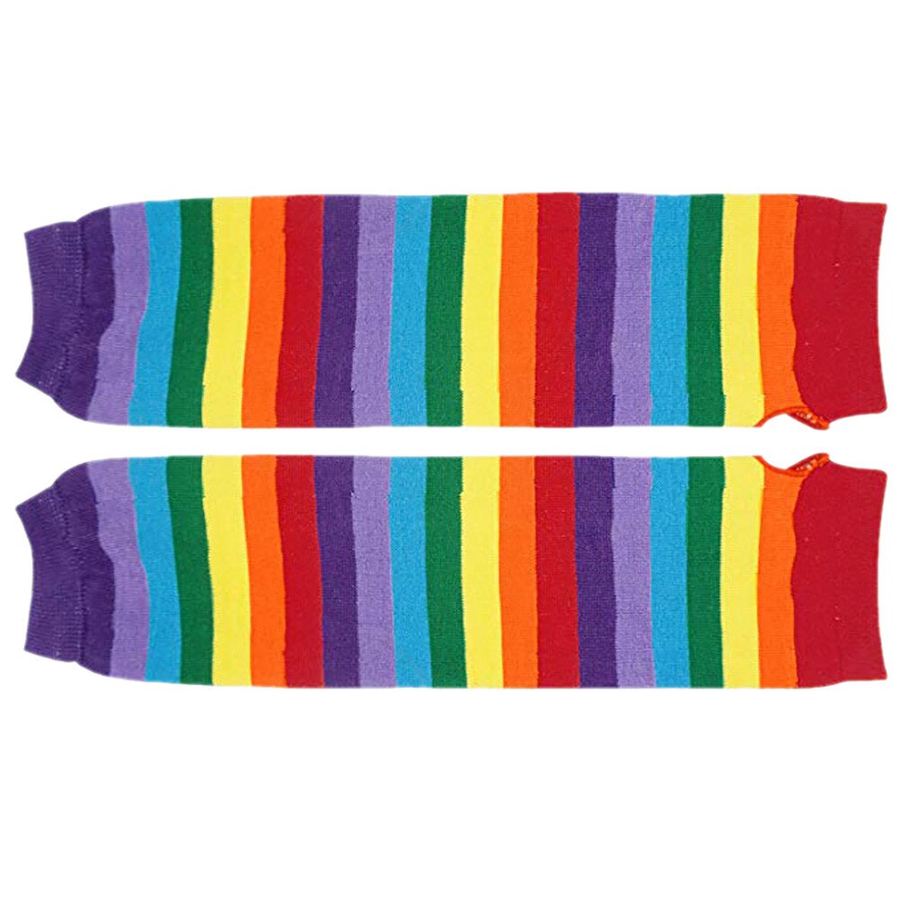 Gants Gothiques Sans Doigts Longs En Tricot De Couleur Unie