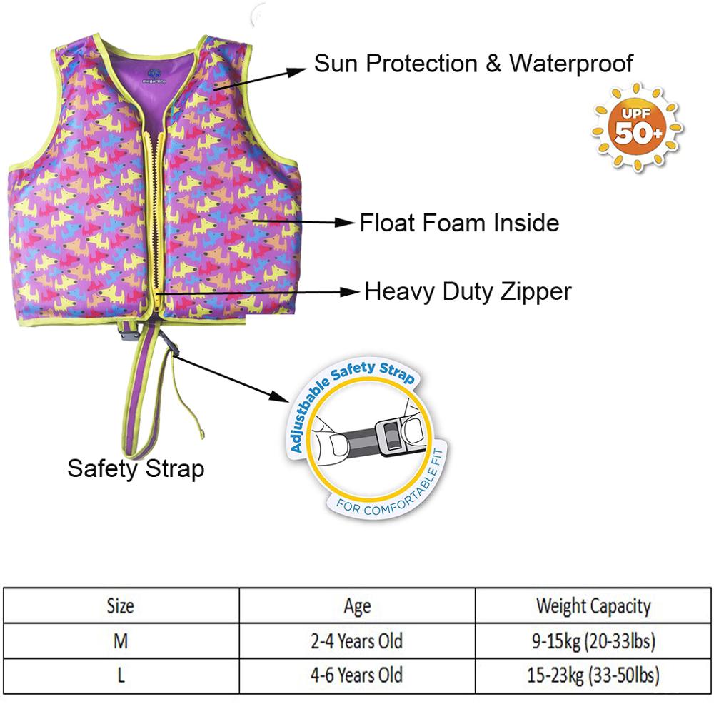 Megartico zwemvest kinderen swim trainer vest voor kinderen honden print peuter water sport leven jas kids zwemmen vest