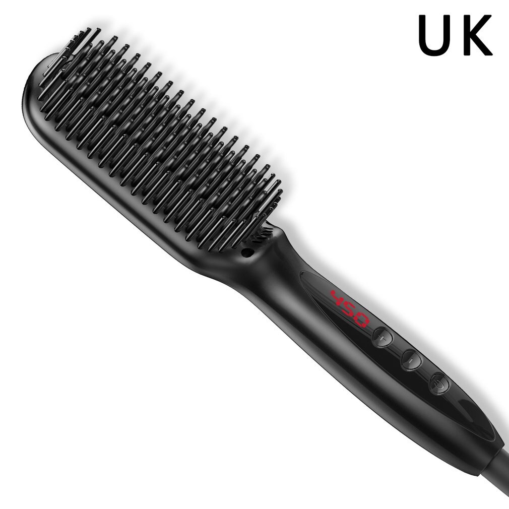 Hair Straightener Beard Straightener Flat Iron Comb For Beard Hair Straightening Iron Comb Hair Styler Comb Brush EU