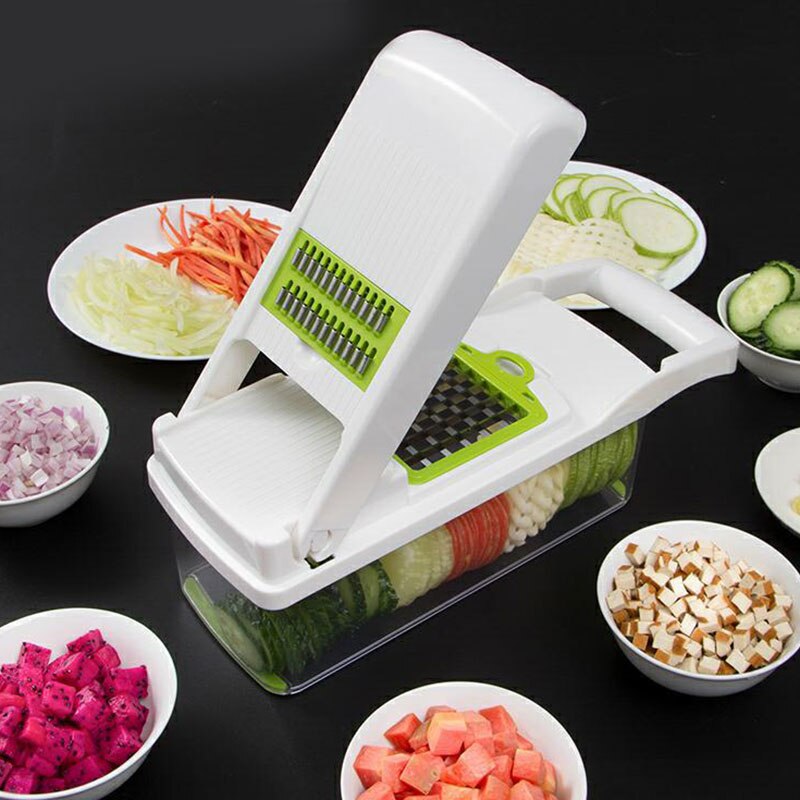 Food Chopper Vegetable Fruit Cheese Onion Chopper Slicer Dicer Cutter Grater 12 in 1 Veggie Chopper JW