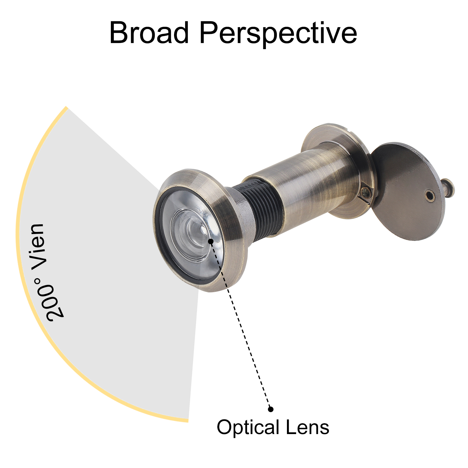16Mm 200 Graden Deurkijker Hd Glazen Lens Groothoek Veiligheidsdeur Kijkgaatje Met Boor Set Voor Deuren 1.57-2.56Inch Dikte
