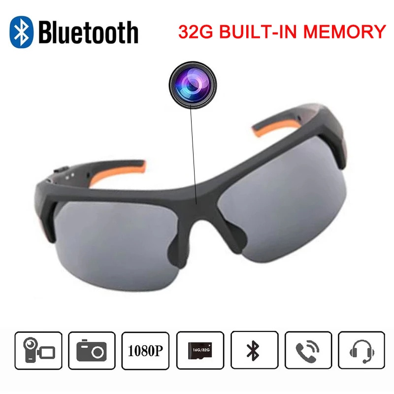 Et Bluetooth Camera Zonnebril Headset Met Ingebouwde 16Gb 32Gb Geheugen HD1080P Bluetooth MP3 Speler Foto Video recorder Sport