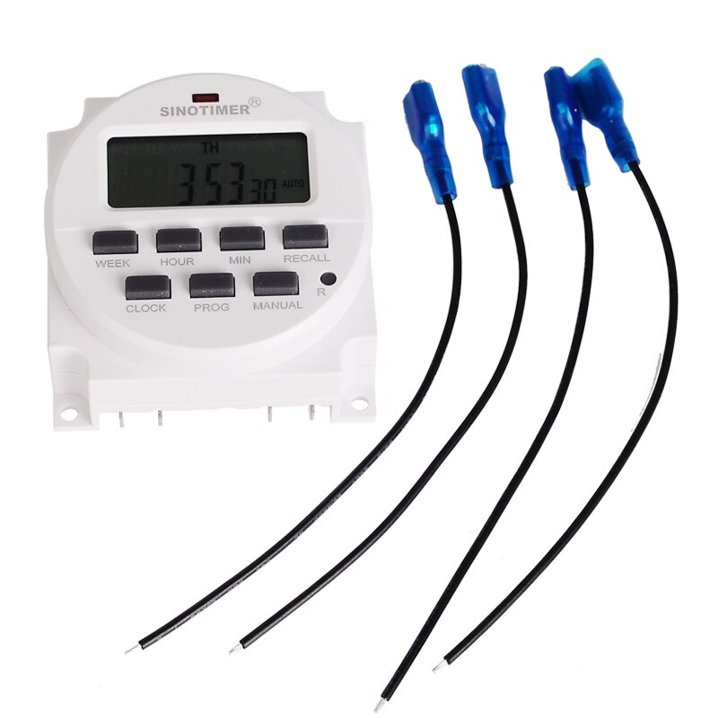 12/24 Formaat 12 v DC Tijdschakelaar 7 Dagen 24hr Programmeerbare Tijdrelais Klok Controller Panel Gemonteerd met Countdown OFF functie: with 4 wires