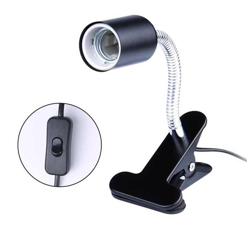 Flexible Reptile Lizard Turtle Basking Heat Light Lamp Holder UV Bulb Clip 360 Degrees Flexible Desk Lamp Holder
