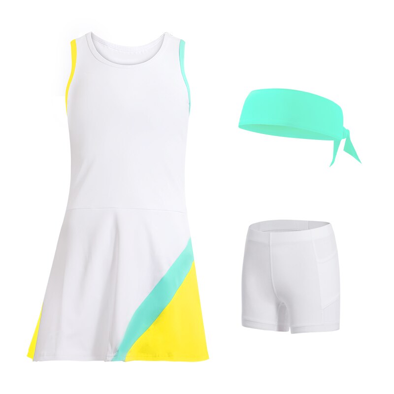 Jupe de Tennis pour filles, débardeur, robe de sport, Badminton, séchage rapide, 2022: Ivoire / 160cm