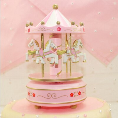 Carousel music box cake decoration birthday geometry music baby room decoration cake decoration home decoration: C