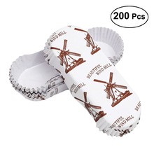200 Stuks Cupcake Wrappers Hittebestendige Boot Vorm Film Huisdier Brood Lade Papier Baking Cups Voor Bruiloft Feest