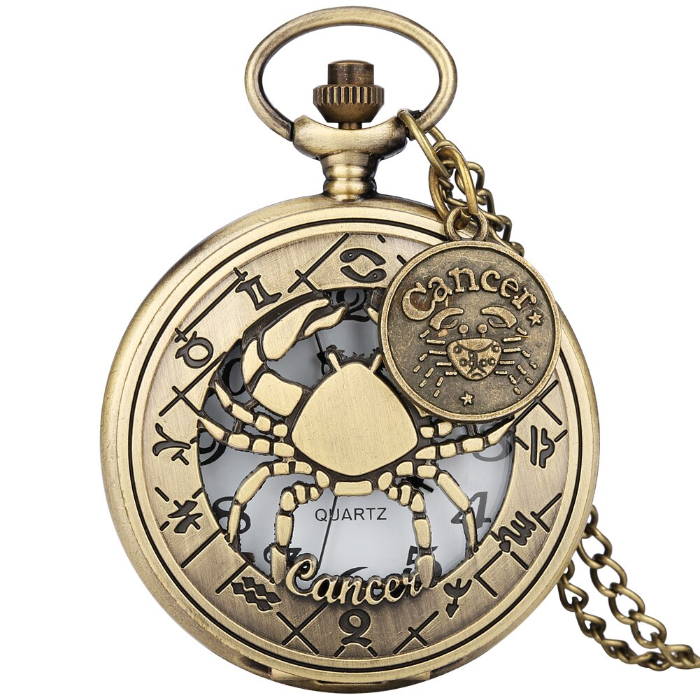 Lange Ketting Zakhorloge Mannen En Vrouwen Quartz Zakhorloge Vintage Bronze Dial Uitgeholde Cover Arabisch cijfers: Pocket Watch 18